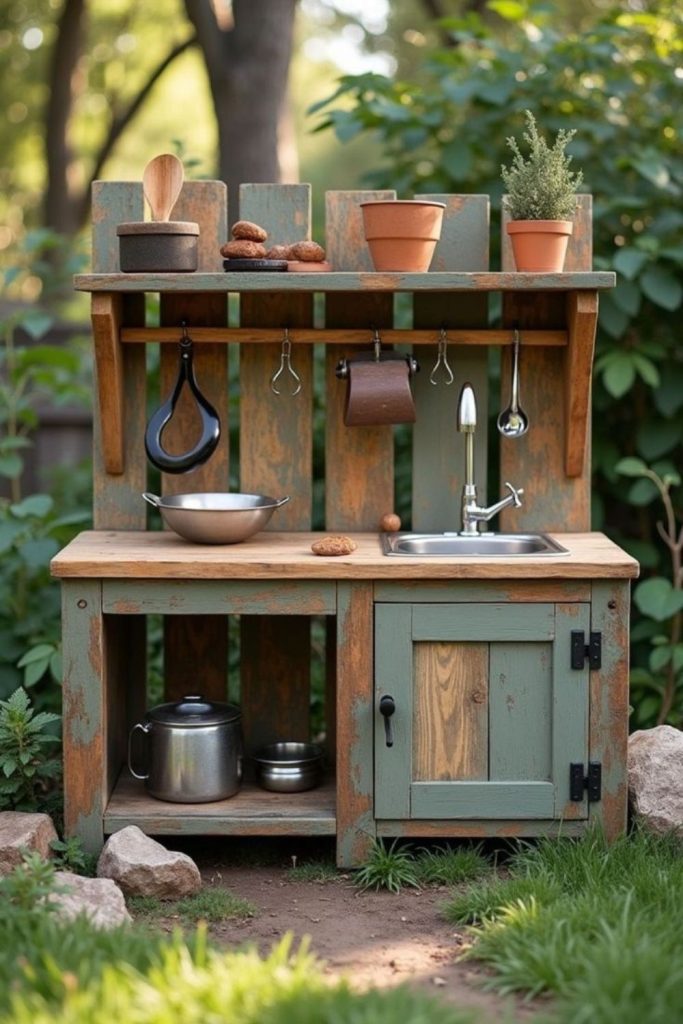 Toolbox portable kids mud kitchen station