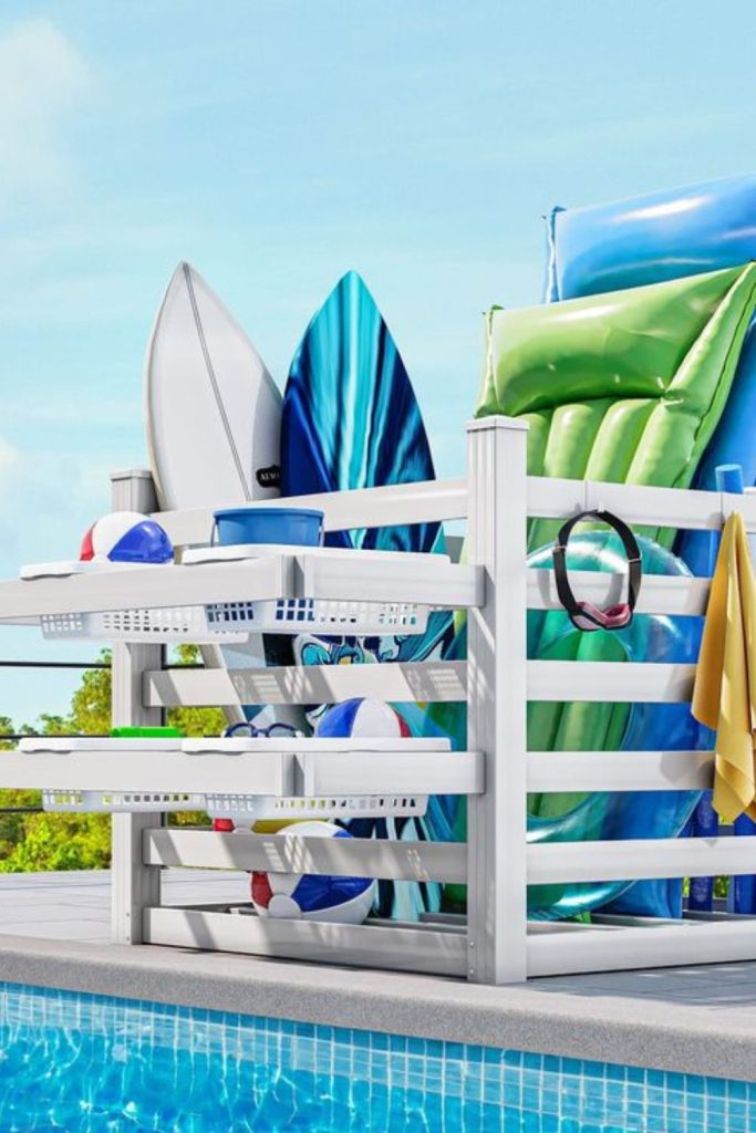 Under deck hidden float slide storage
