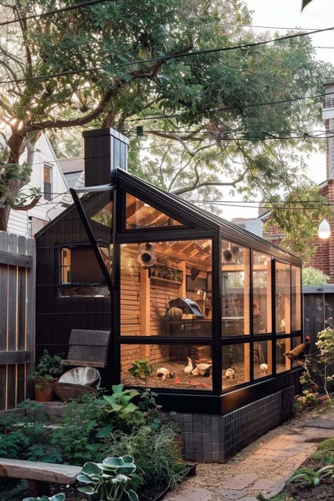 Industrial steel chicken coop loft style