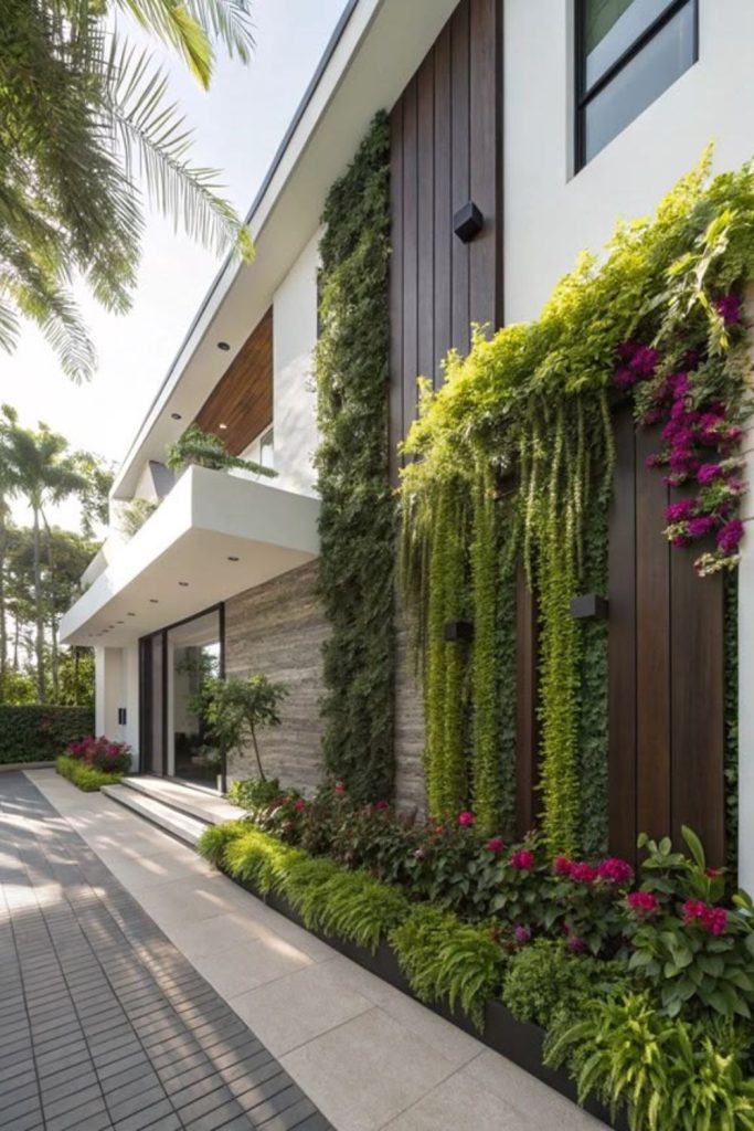 Vertical garden wall front yard