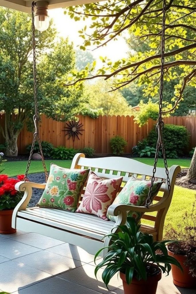 Vintage garden metal glider swing charm