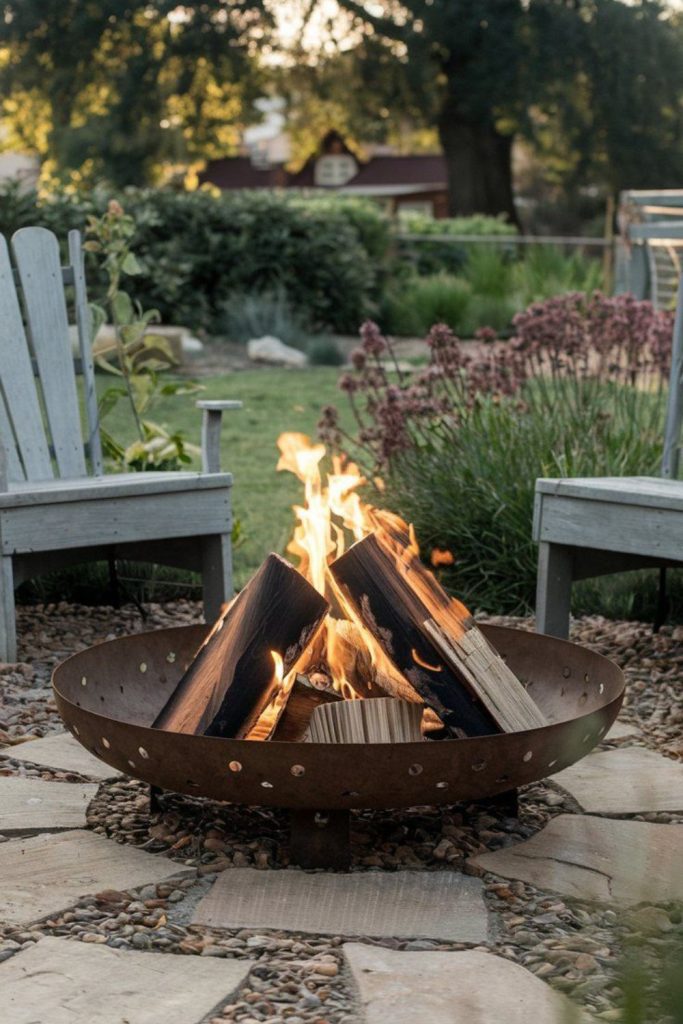 Vintage iron decorative backyard fire pit