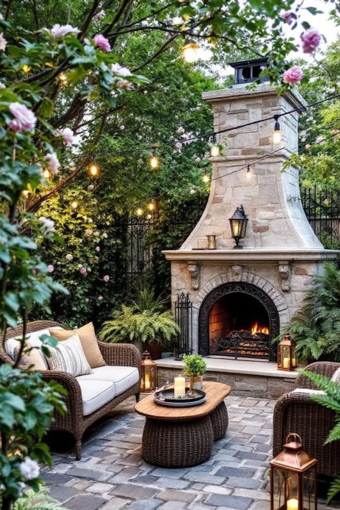 Antique iron decorative fire feature