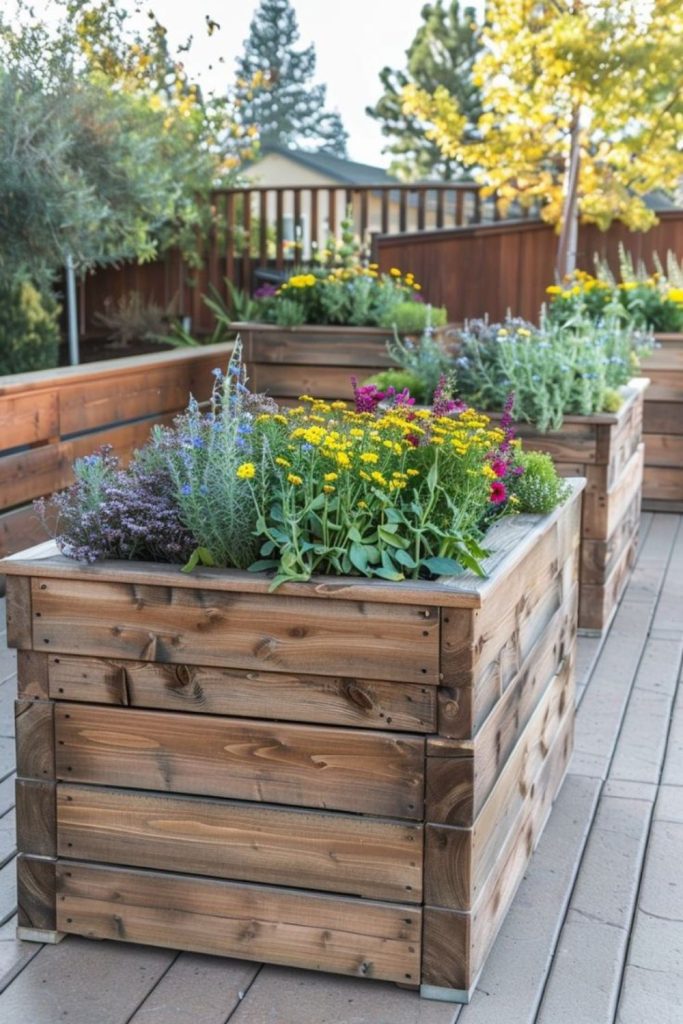 Weathered timber beam rustic planter column