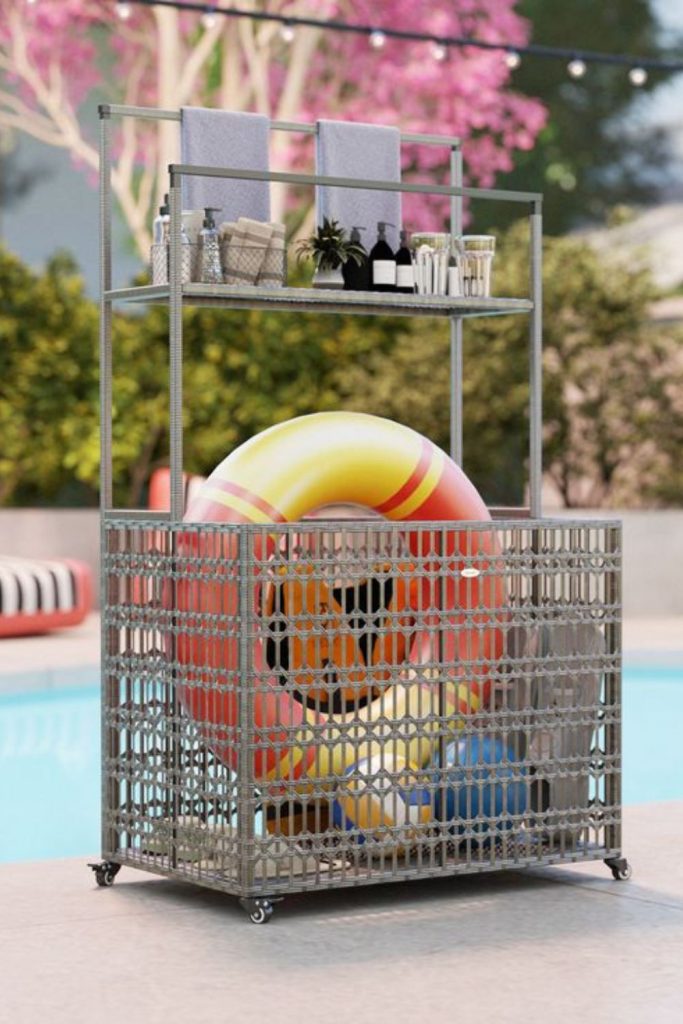 Industrial wire basket stacked float organizer