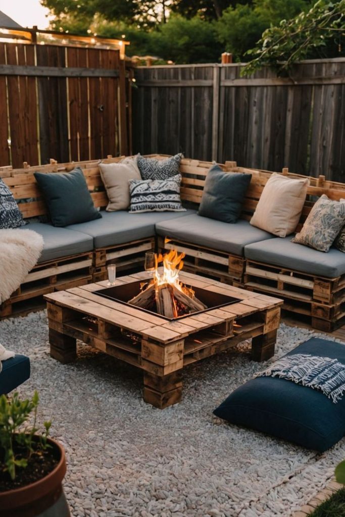 Wooden crate budget friendly fire pit