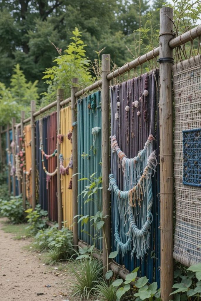 Woven fabric textured privacy panels