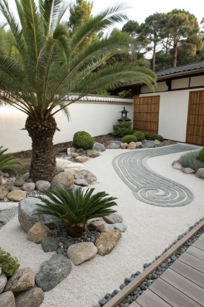 Zen gravel minimal front garden