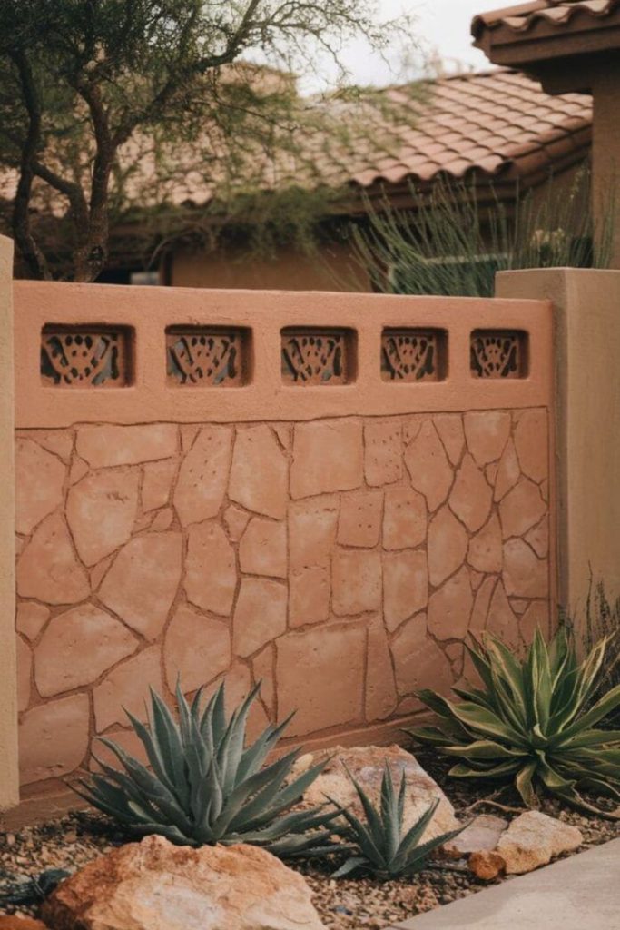 Adobe earth tone natural clay fence