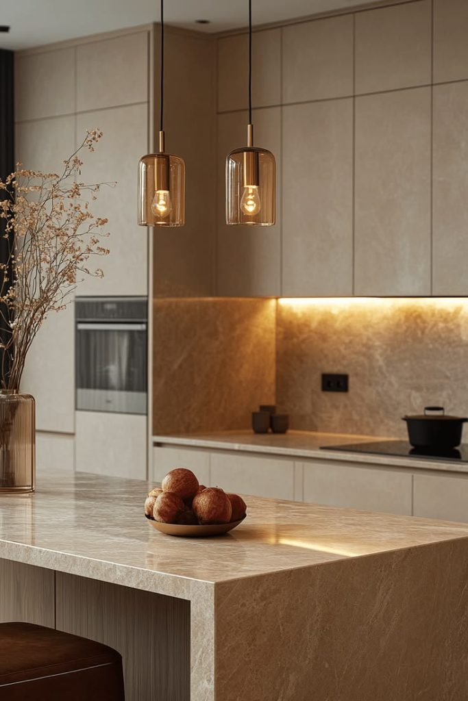 Soft almond cream kitchen aesthetic