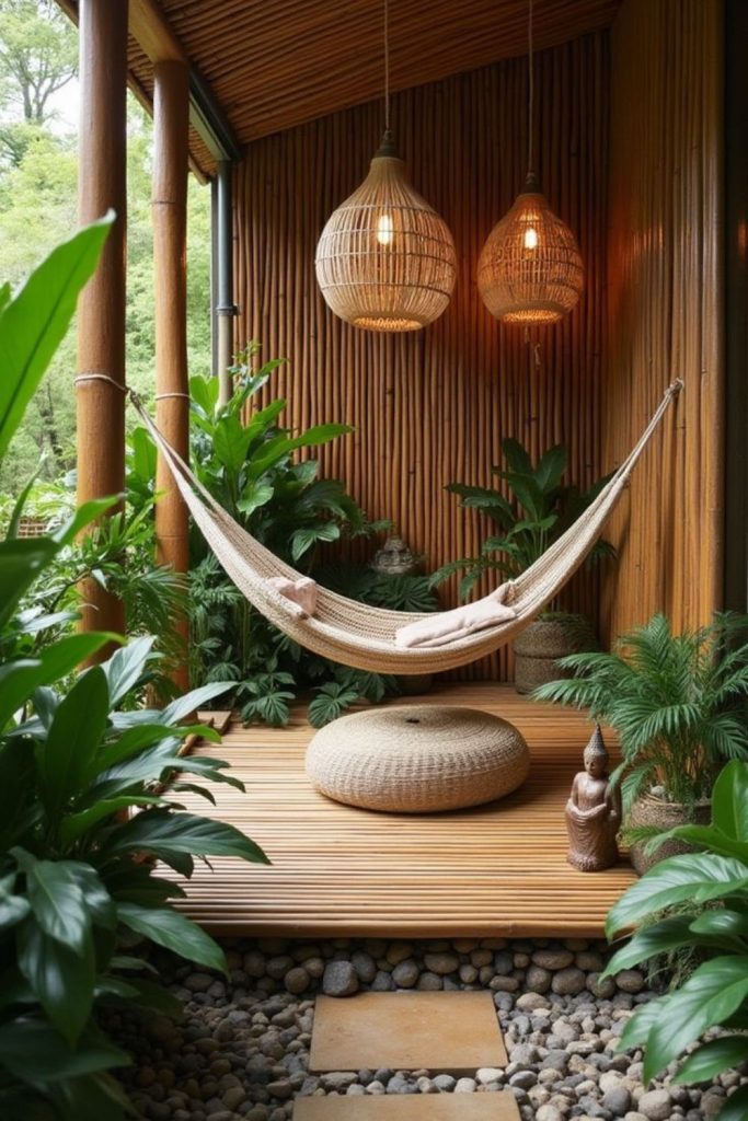Bamboo grove zen peaceful camp style