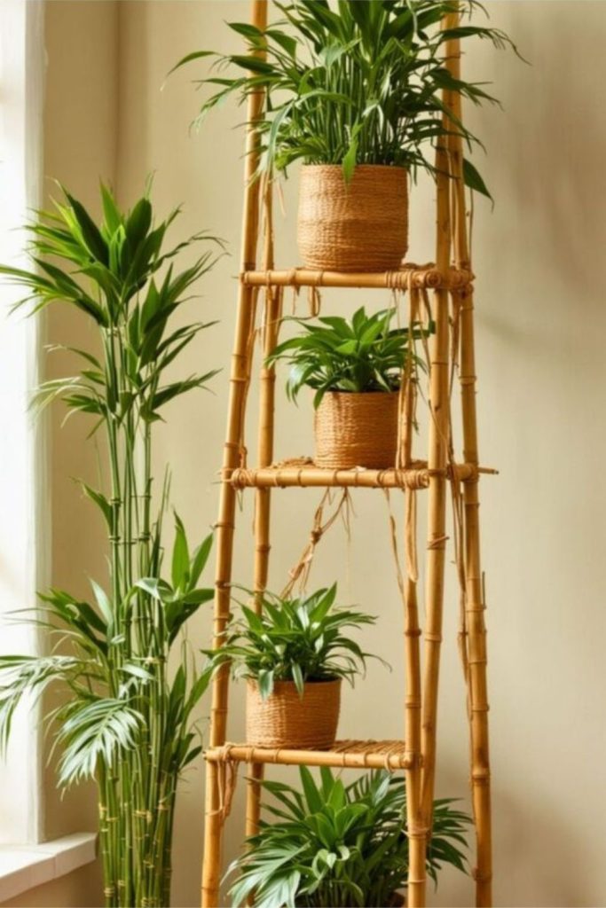 Bamboo pole tropical plant tower