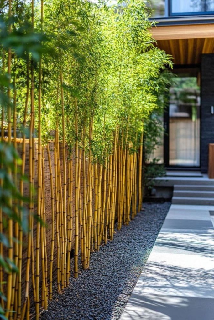 Bamboo screen privacy garden tall bamboo secluded natural yard wall