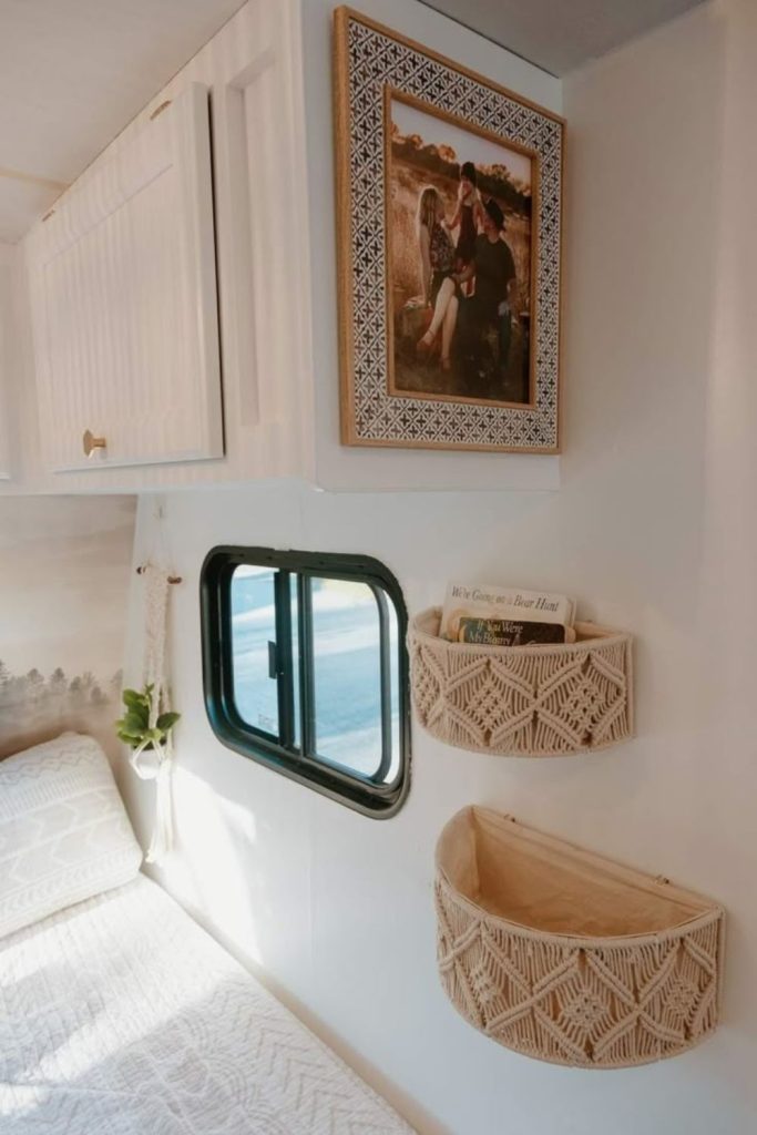 Woven basket wall decoration style.