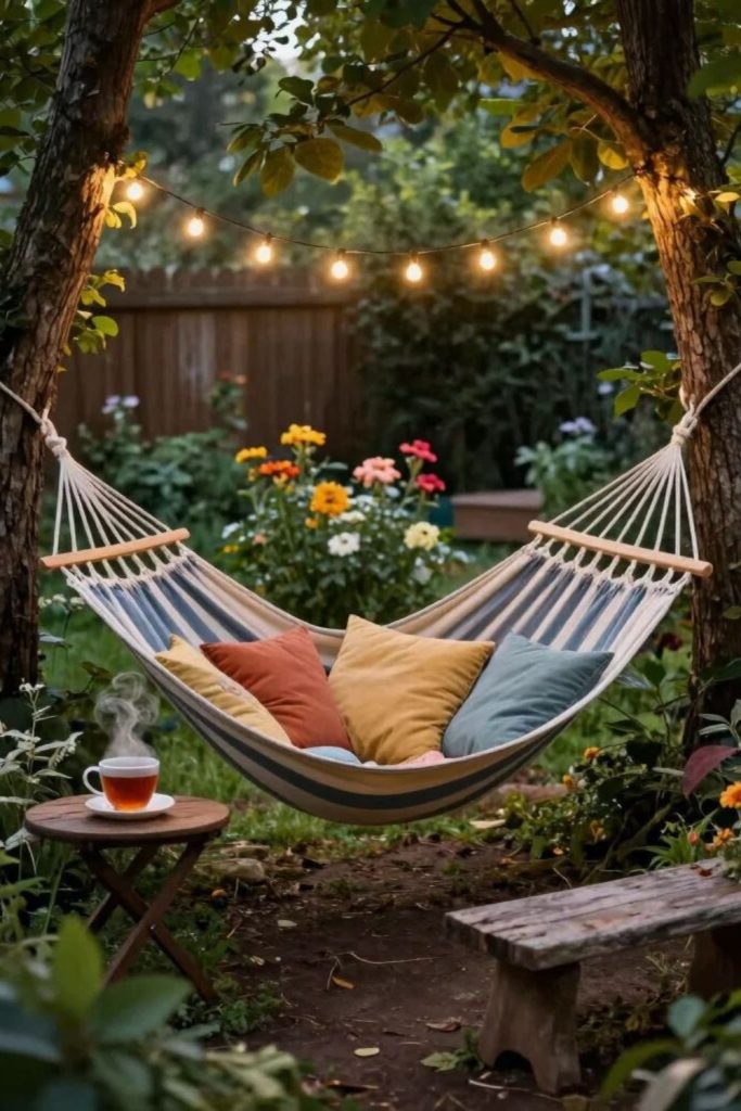 Boho hammock forest dreamy retreat vibe