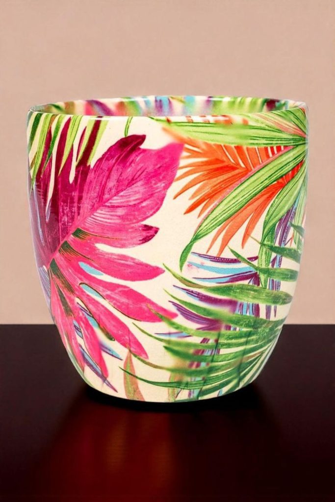 Coral reef ocean inspired planter pot