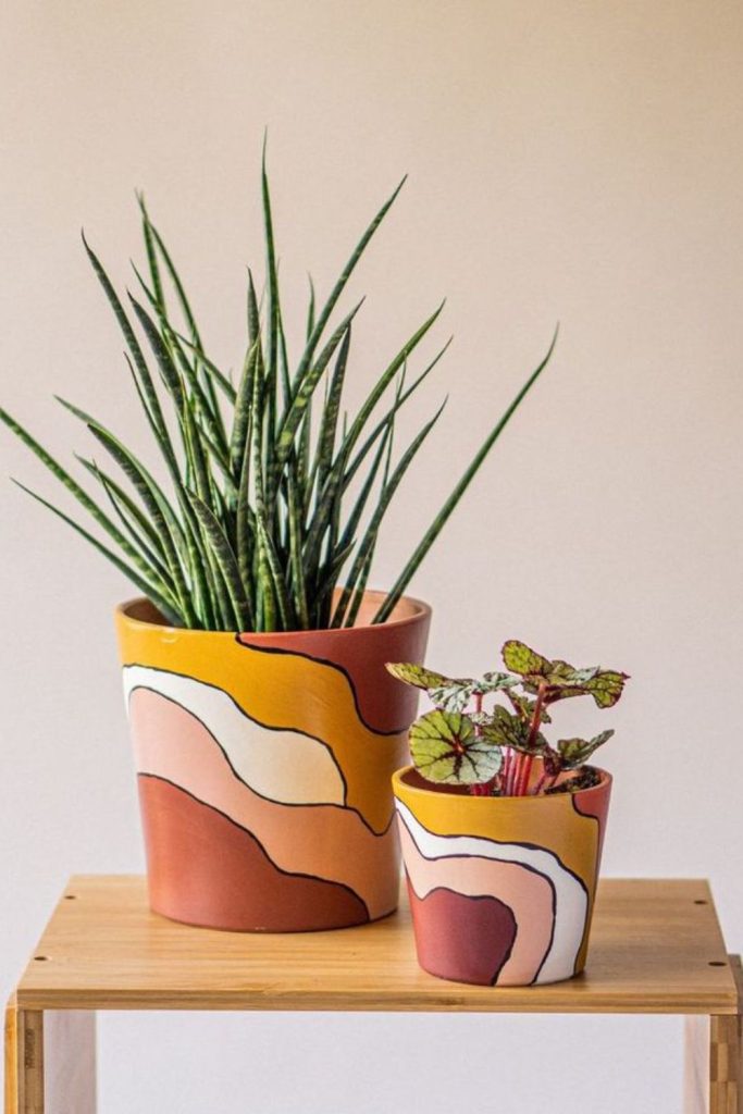 Desert geometry mirage style planter pot