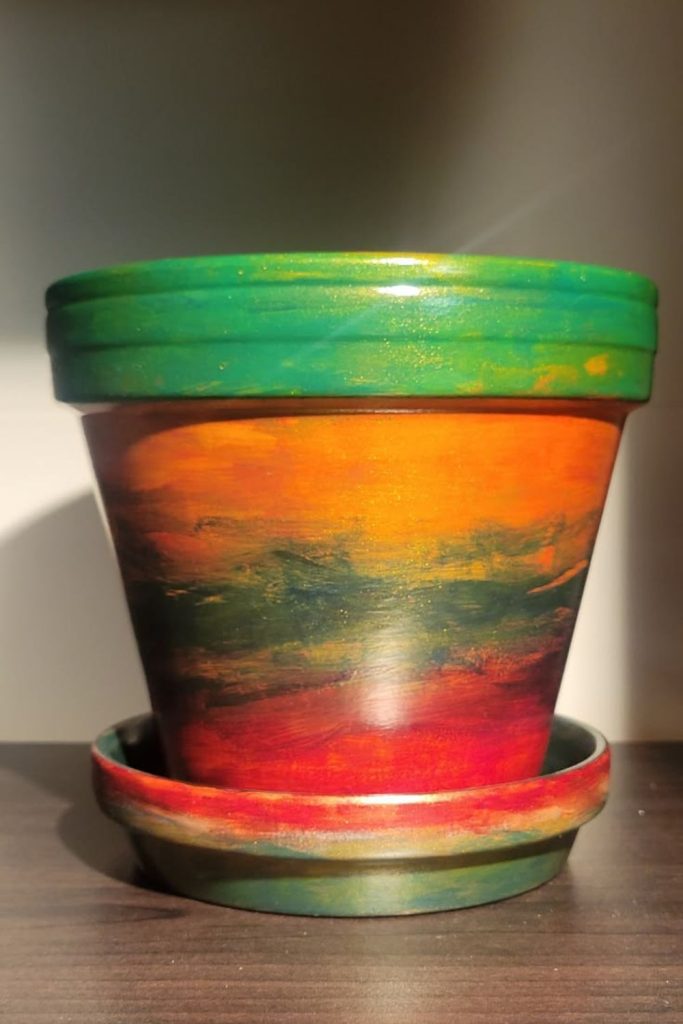 Firestorm ember burst painted pot