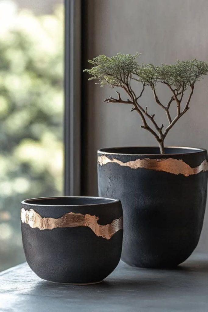 Industrial graffiti urban painted plant pot