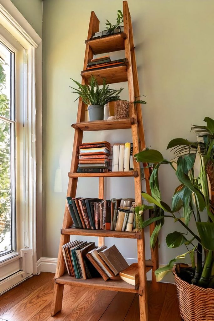 Bookshelf indoor jungle plant conversion