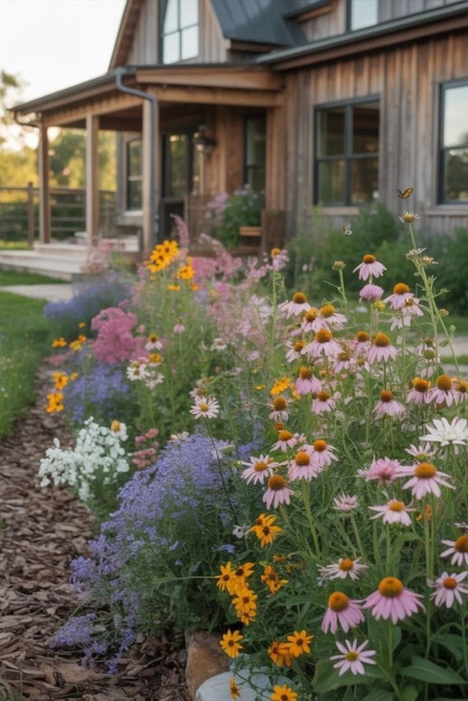 Wildflower front yard rustic charm