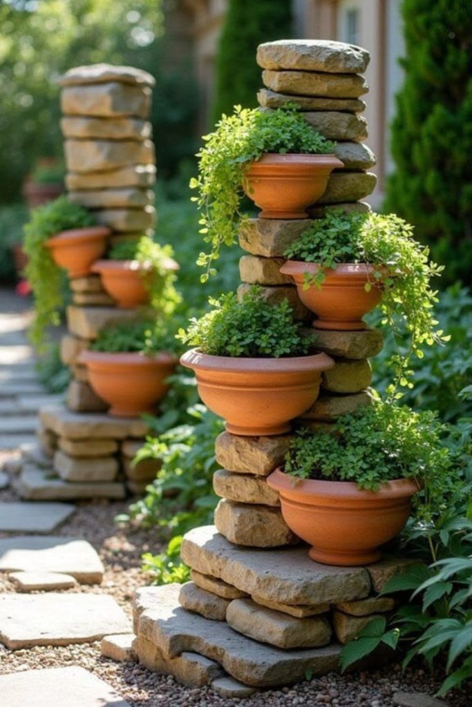 Brick arch garden plant structure