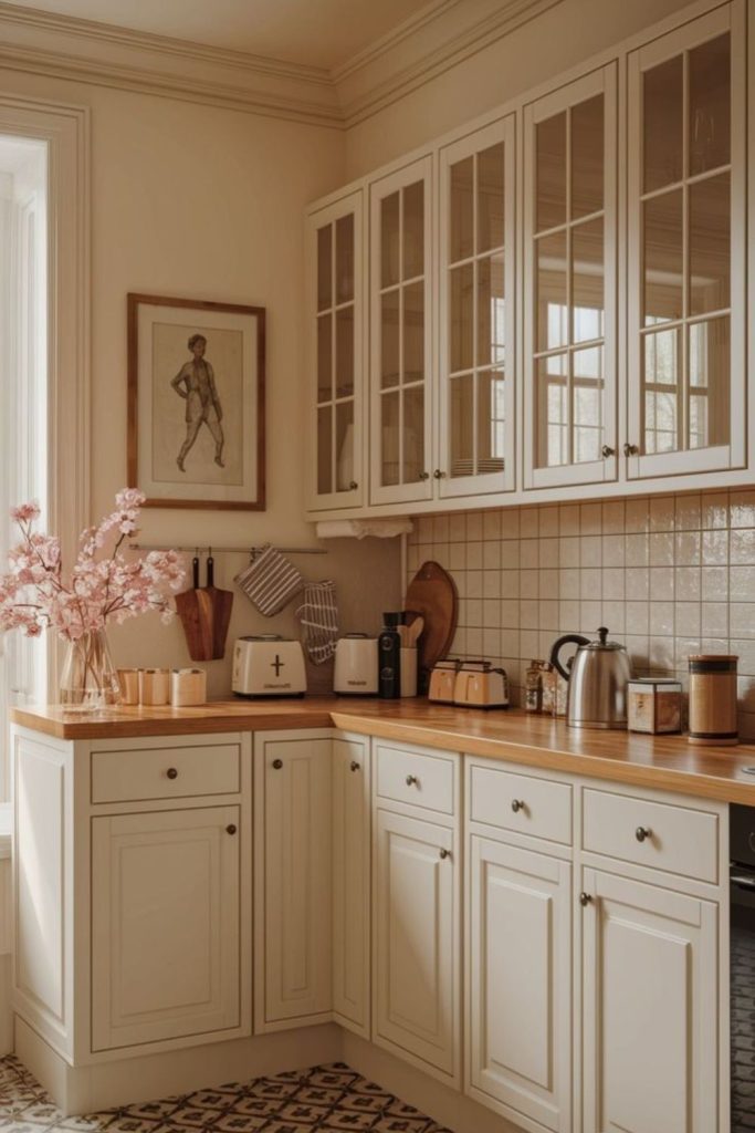 Soft buttercream warm kitchen design