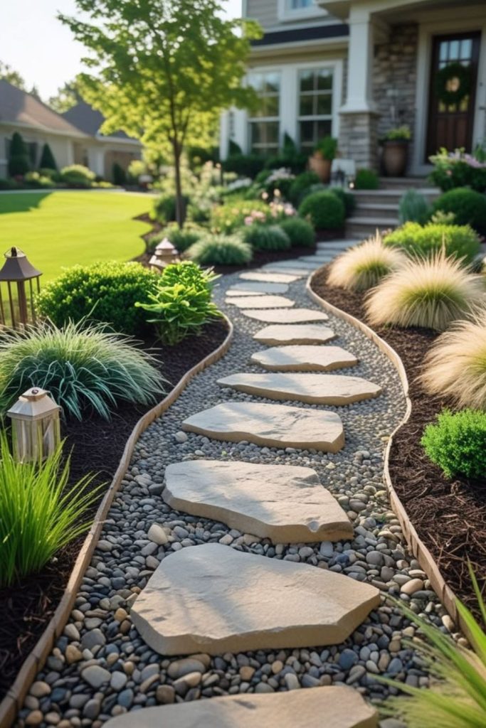 Split rock pathway, canyon style design.