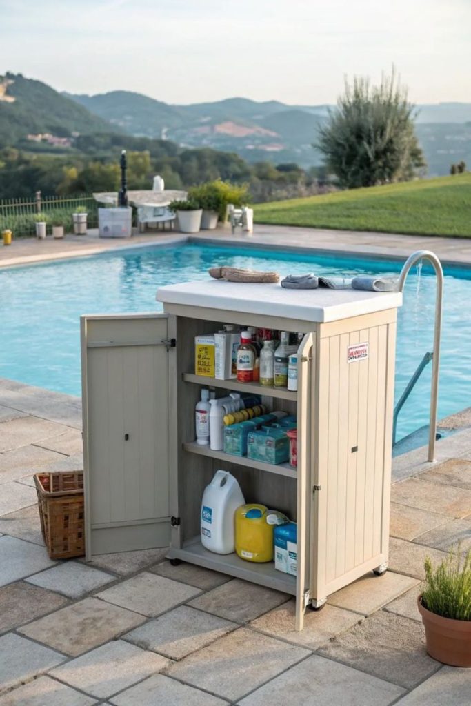 Pool chemical capsule storage rack