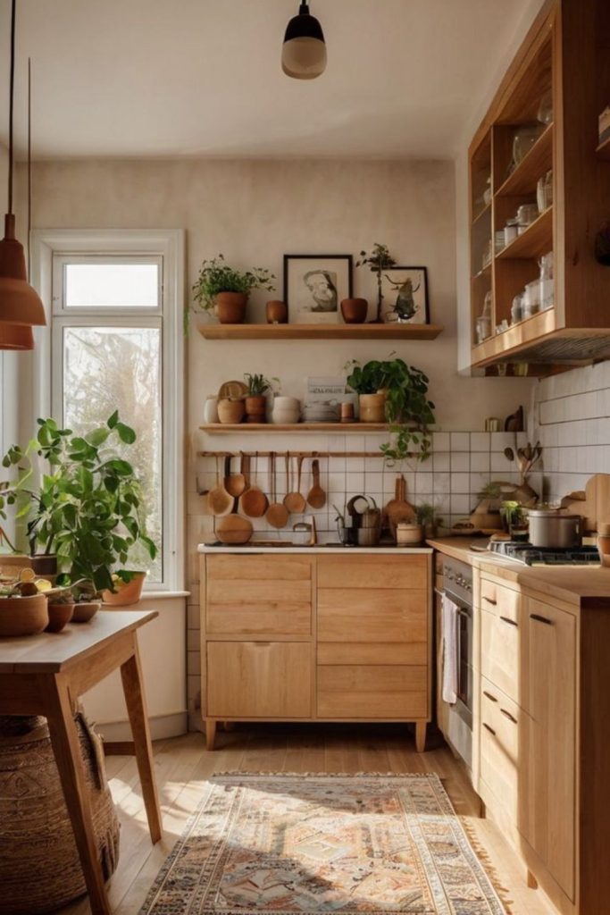 Warm spiced compact kitchen design