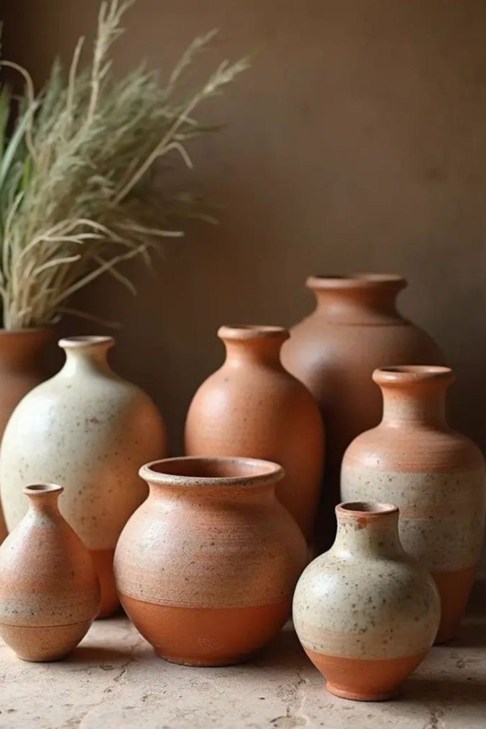 Desert nomad rustic terracotta cactus planter