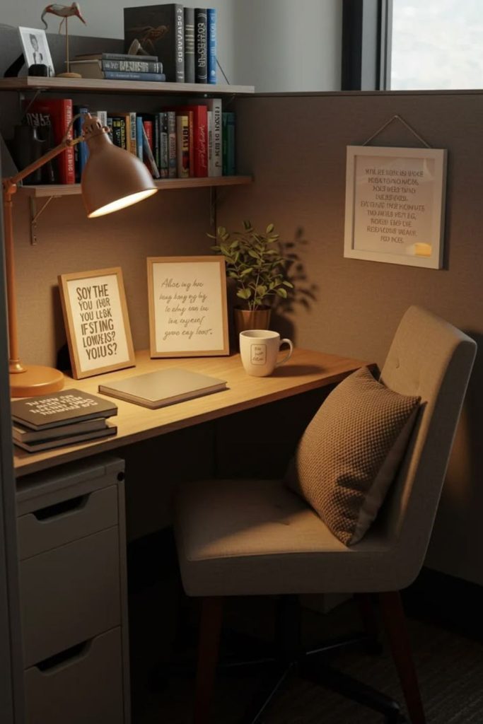 Cozy café inspired office desk nook.