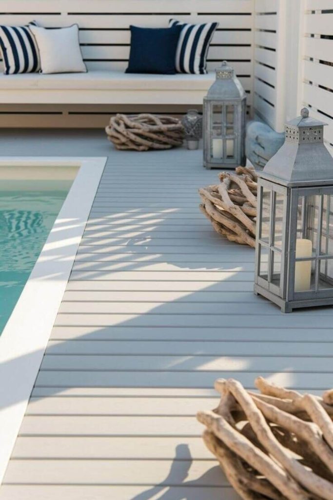 Bamboo frame tropical deck island inspired structure
