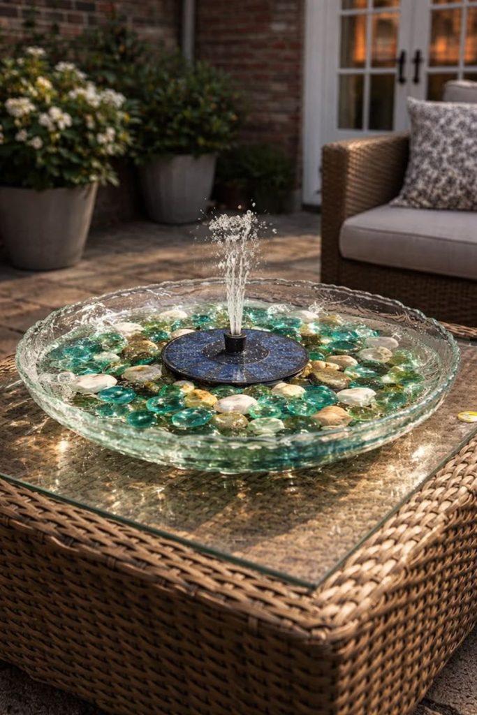 Glass marble bee bath sparkle.