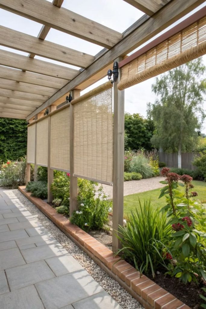 Desert-style pergola with succulents.