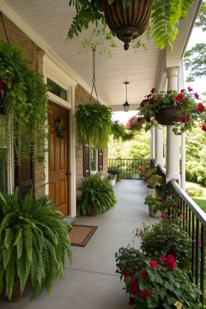 Hanging fern veranda greenery flow