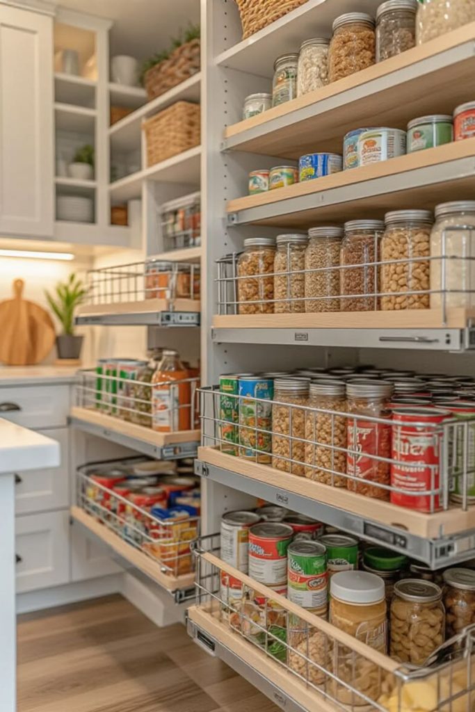 Sliding farmhouse wooden bin storage