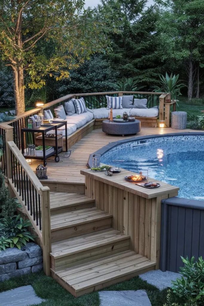 Floating circular lagoon deck design
