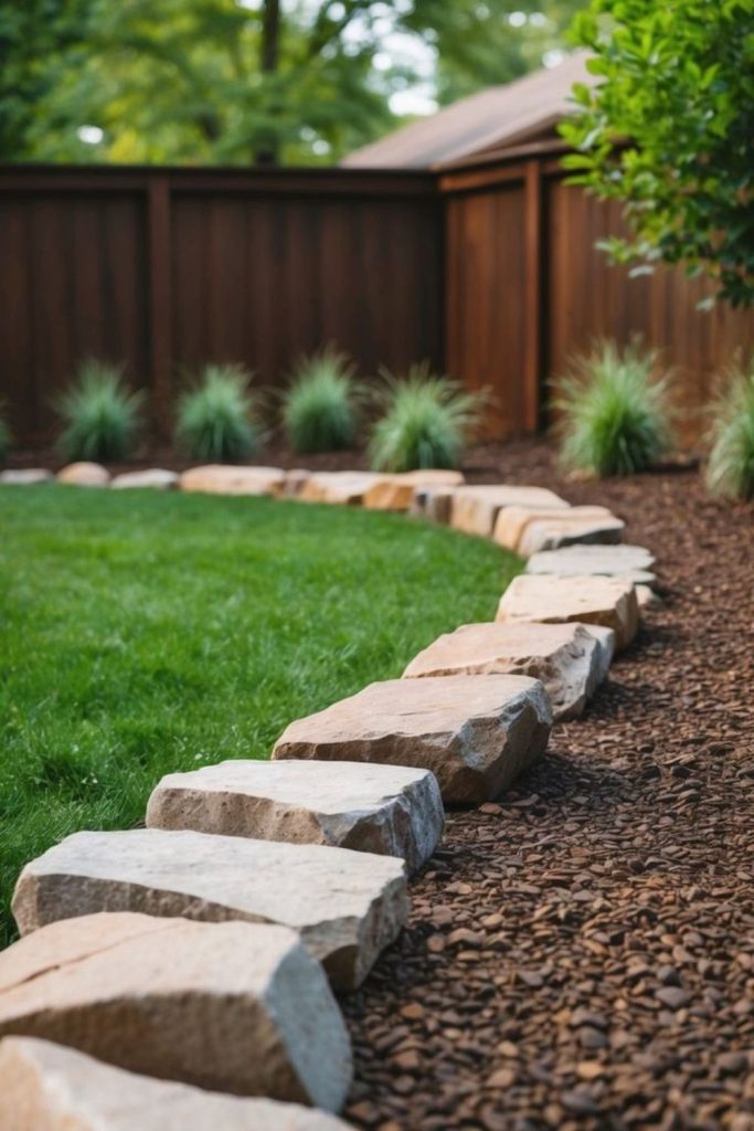 Sandstone blocks, fossil patterned grid layout.