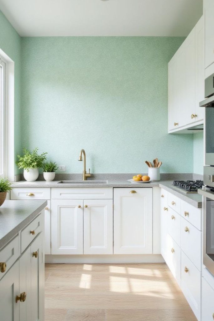 Cool mint fresh kitchen design