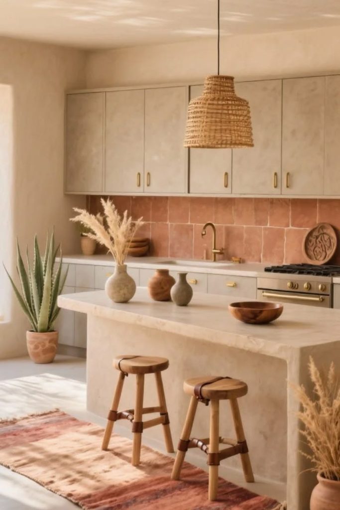 Sandy golden warm kitchen style