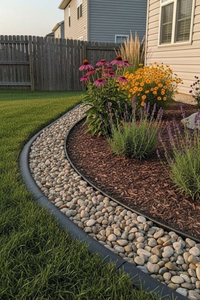 Gravel channel minimal garden border style