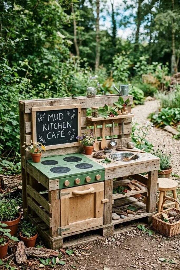 Kitchen herb infused outdoor mud cooking space