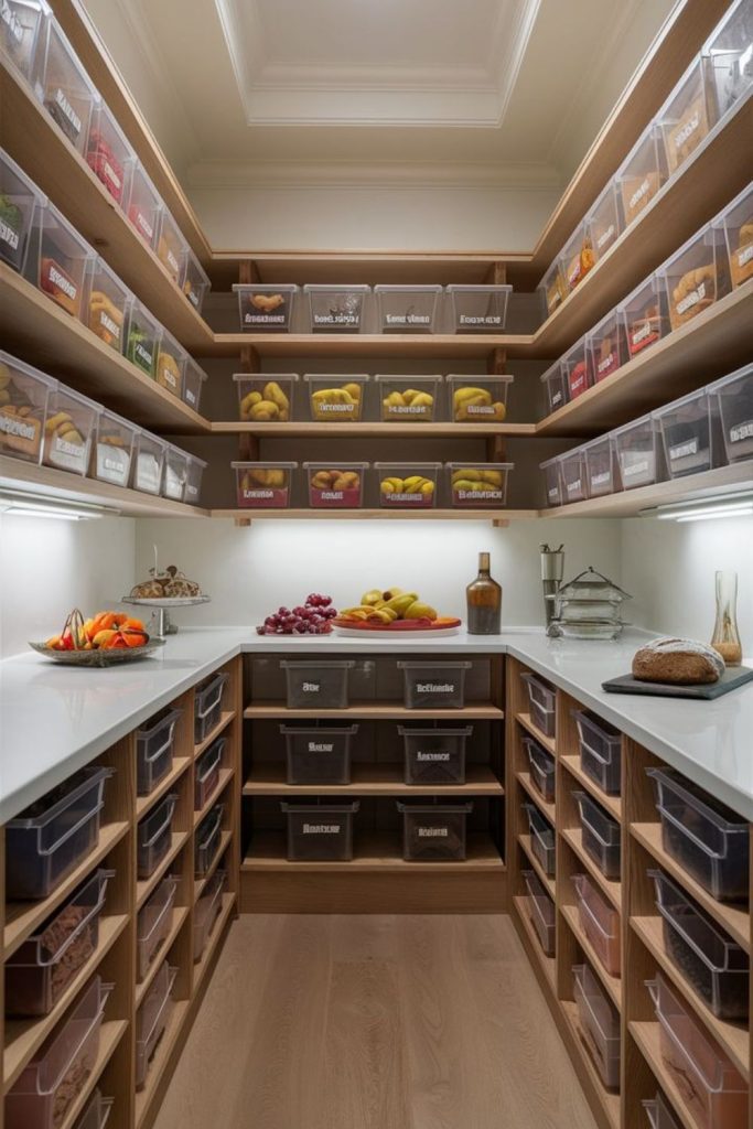 Bulk food pantry storage area.