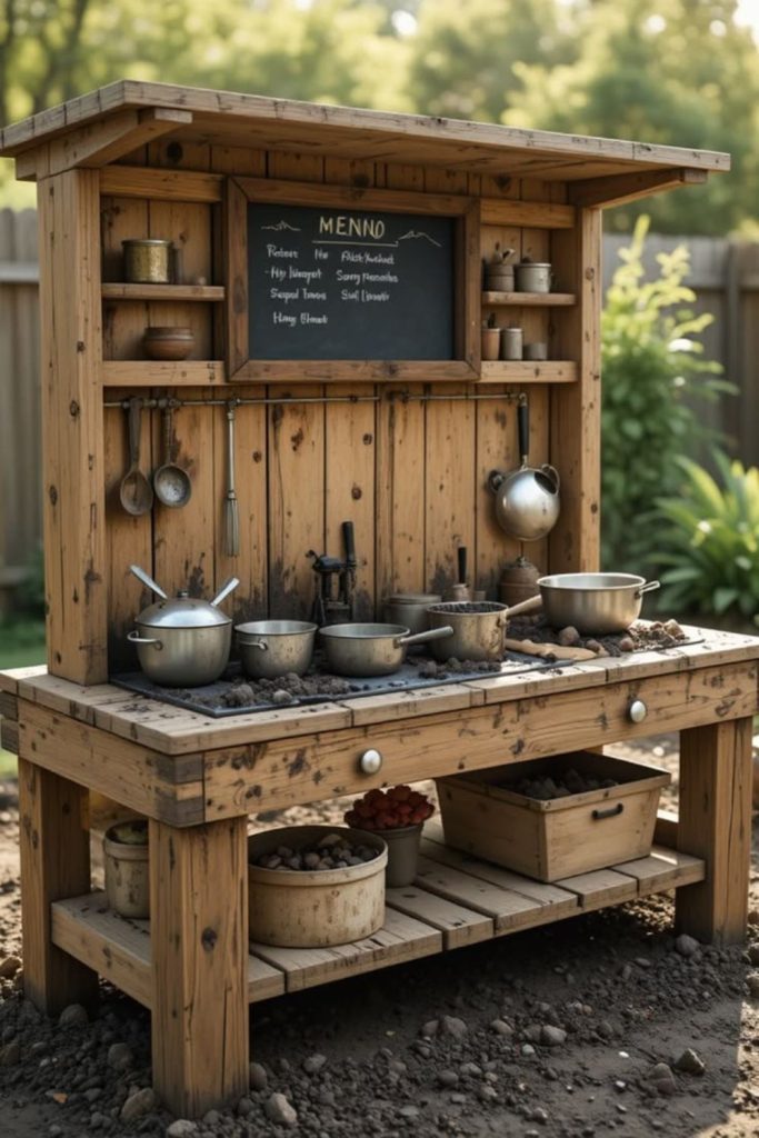 Hideout secret shed backyard mud kitchen space