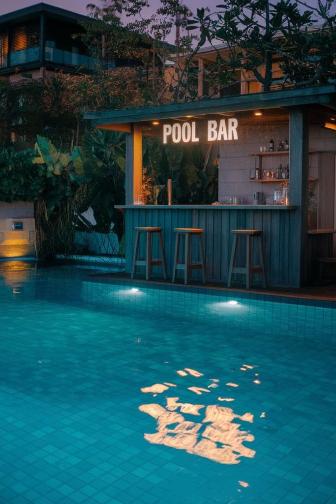 Luminous aqua grid bar layout