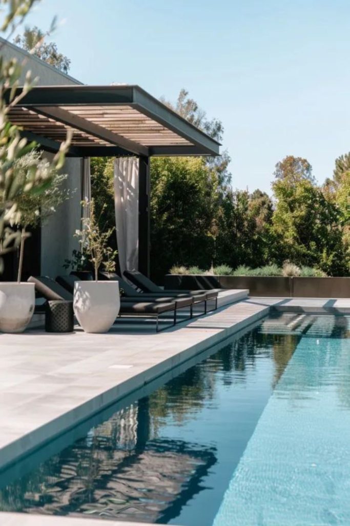 Luxury marble palace pool deck