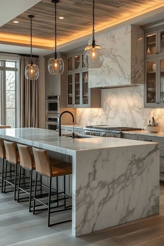 Sleek marble modern kitchen style