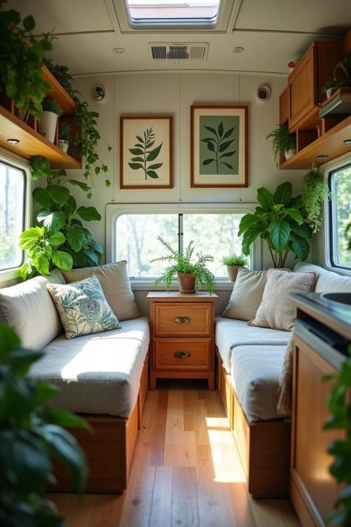 Tiny indoor plants near window.