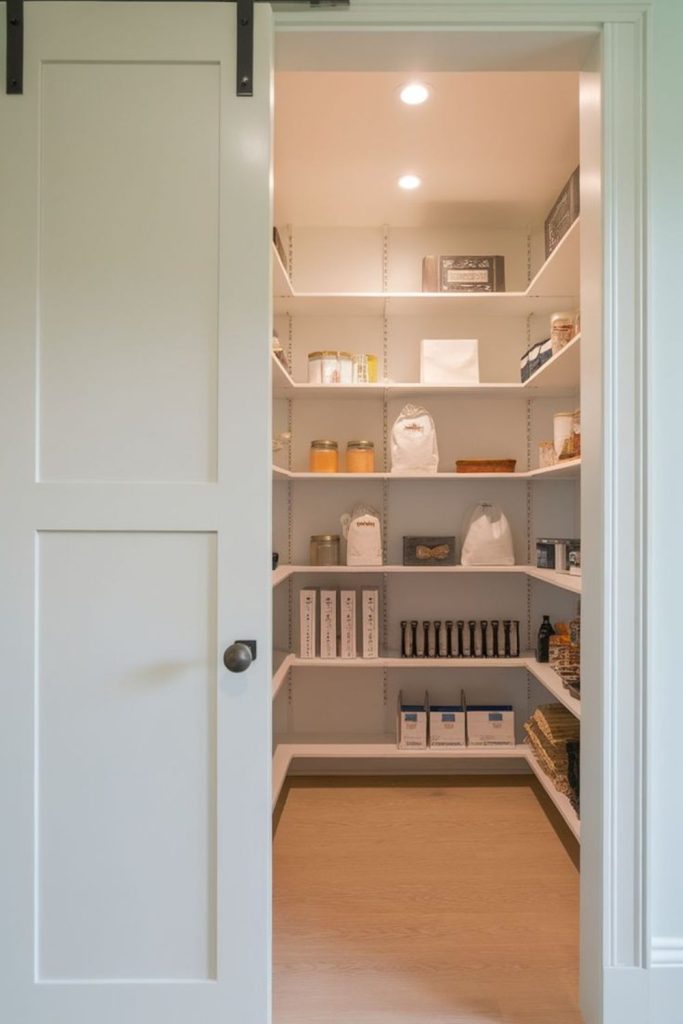 Minimalist pantry storage organization idea.